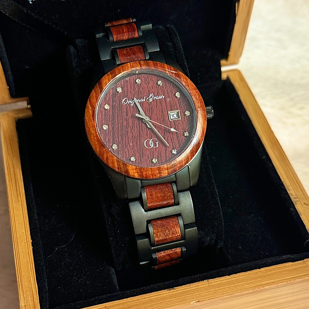 Original Grain Woman’s Luxury Rosewood Watch 36mm Classic NEW In Box